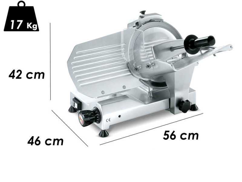 Sirman Mirra 250 - Cortadora de fiambre con cuchilla de 250 mm - Afilador fijo