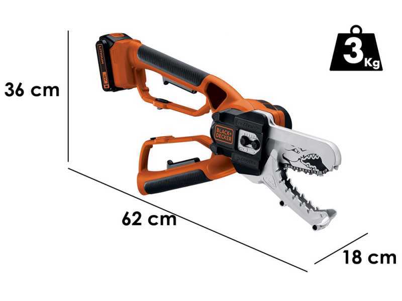 Podadora manual de bater&iacute;a Black&amp;Decker Alligator GKC1000L - Bater&iacute;a 18V 2Ah