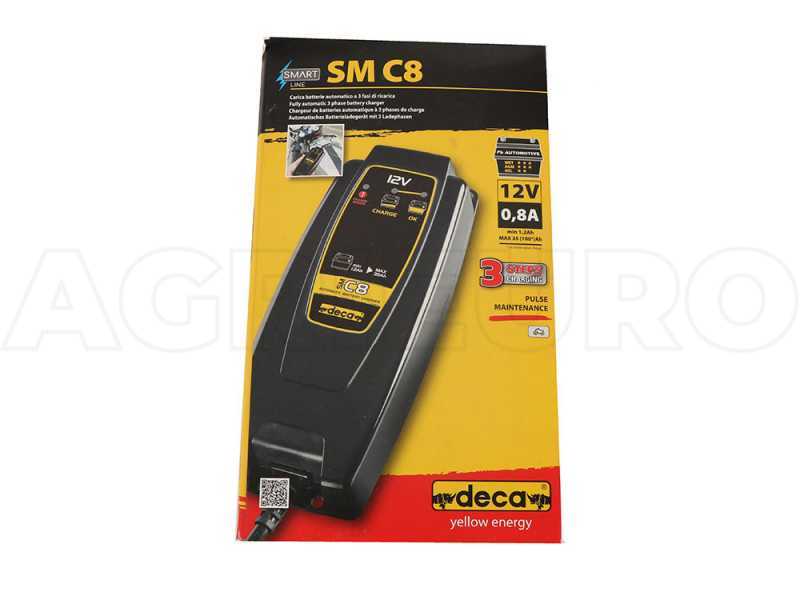 Deca SM C8 - Cargador de bater&iacute;a autom&aacute;tico - 12V - Bater&iacute;as de motos y coches hasta 35Ah