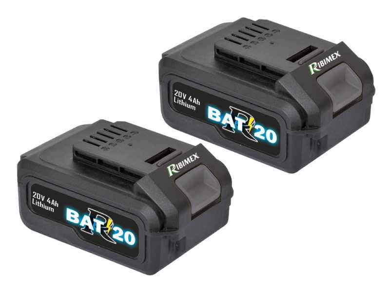 Cortac&eacute;sped de empuje de bater&iacute;a RIBIMEX PRBAT20-TON33 - 2x Bater&iacute;a de 20V 4Ah - Ancho de corte 34 cm