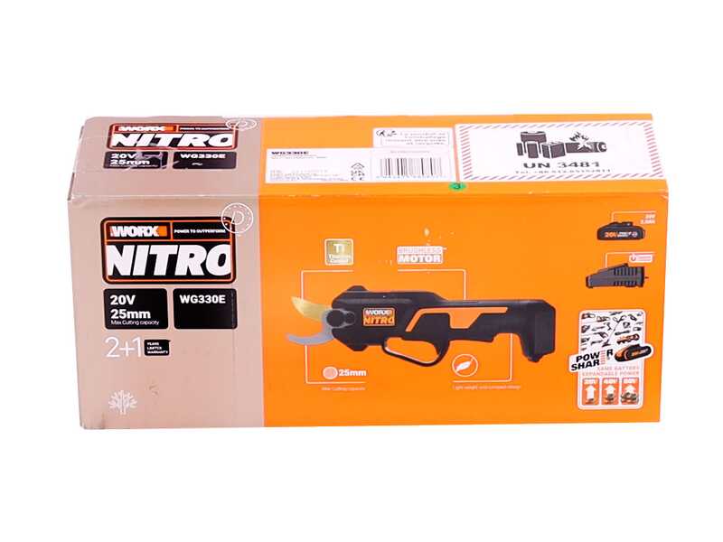 Worx NITRO WG330E 20V - Tijeras de poda el&eacute;ctricas - 20V/2Ah