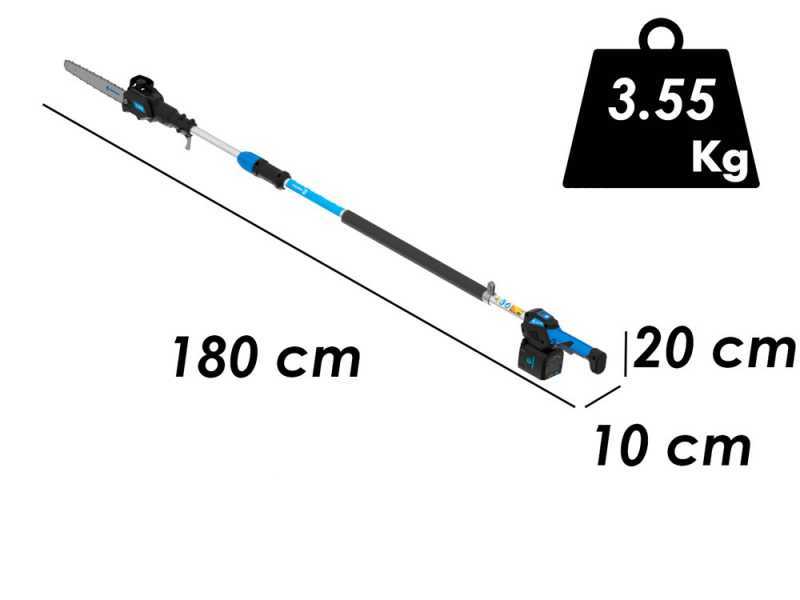 Podadora manual el&eacute;ctrica de bater&iacute;a Campagnola T-REX 160 - 240 con p&eacute;rtiga - Bater&iacute;a de 21,6 V 5 Ah