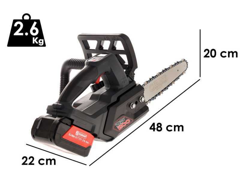 Zanon ZP 200 - Electrosierra de bater&iacute;a 2 x 18V 5Ah - Espada de 20cm