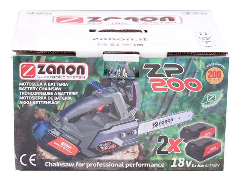 Zanon ZP 200 - Electrosierra de bater&iacute;a 2 x 18V 5Ah - Espada de 20cm
