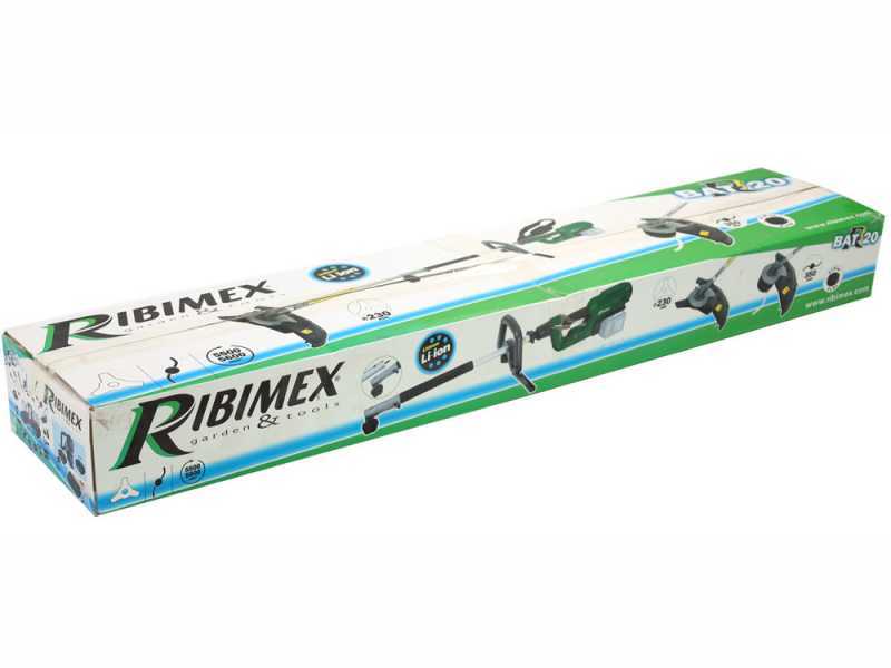 Ribimex PRBAT20-DEBTSB - Desbrozadora el&eacute;ctrica a bater&iacute;a - 2x 20V - 4Ah