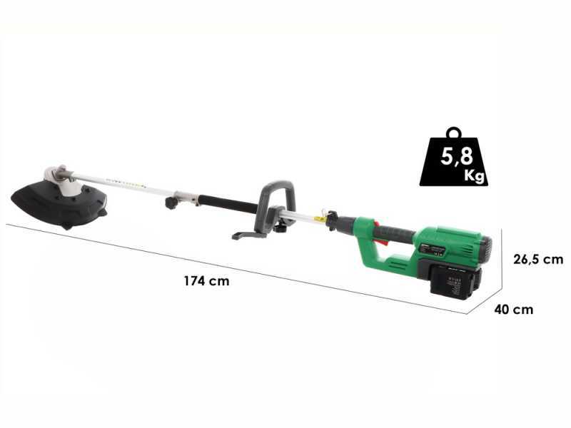 Ribimex PRBAT20-DEBTSB - Desbrozadora el&eacute;ctrica a bater&iacute;a - 2x 20V - 4Ah