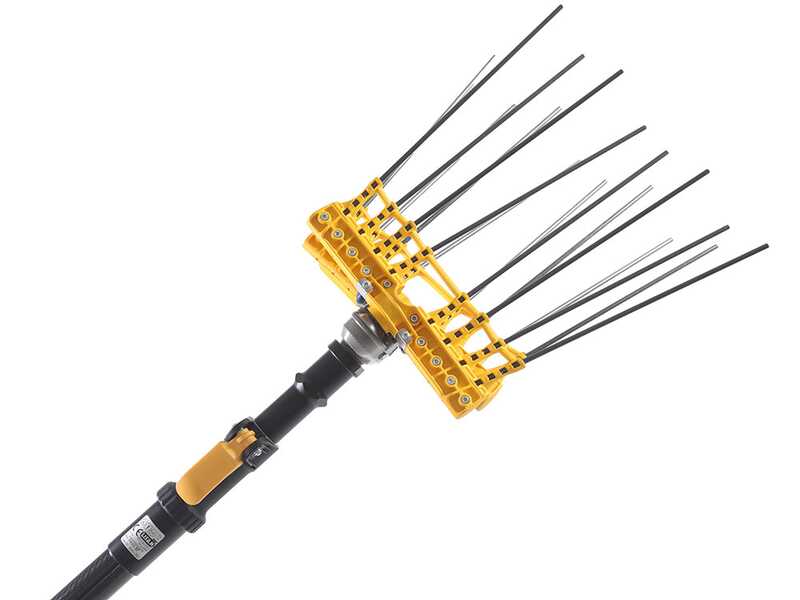 Vareador de aceitunas el&eacute;ctrico de bater&iacute;a Lisam Swing - con 8 + 8 varillas en carbono - 220-300 cm - p&eacute;rtiga telesc&oacute;pica