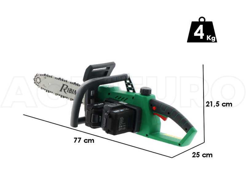 Motosierra de bater&iacute;a Ribimex PRBAT20-TROSB - 40 V 4 Ah - Espada 35 cm - SIN BATER&Iacute;A NI CARGADOR