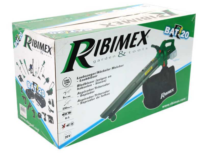 Soplador - aspirador de hojas de bater&iacute;a RIBIMEX PRBAT20-ASBSB