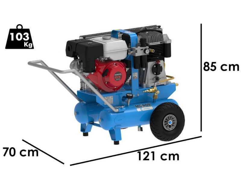 Motocompresor de gasolina Campagnola MC 660 motor de gasolina Honda GX270