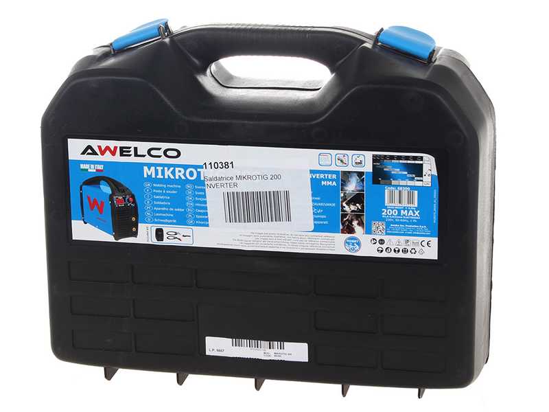 Awelco Mikrotig 200 - Soldadora Inverter (MMA, TIG LIFT) + Malet&iacute;n, corriente continua (DC)