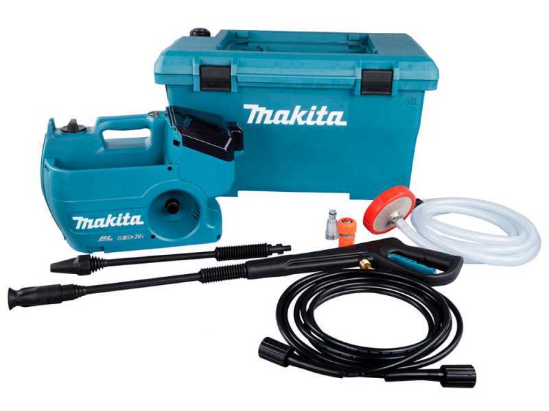 Hidrolimpiadora de bater&iacute;a con cuba Makita DHW080ZK - 2x 18V 5Ah