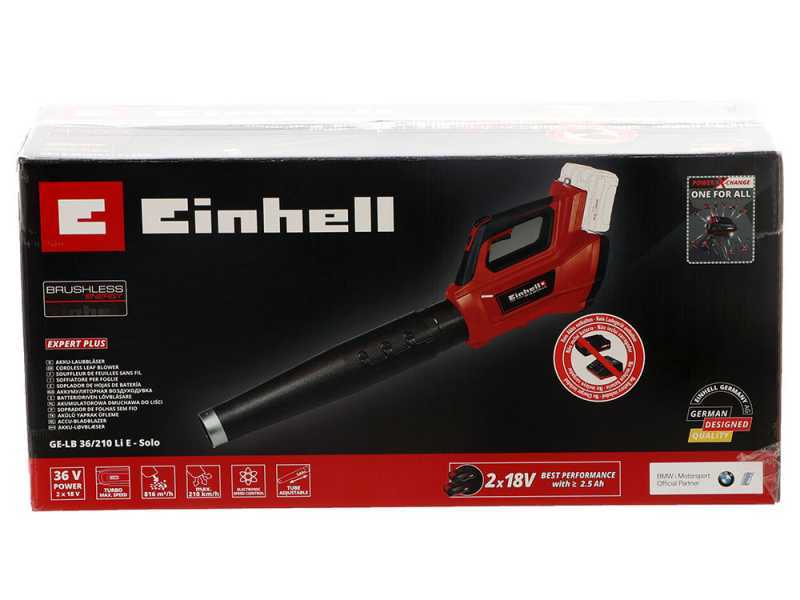 Soplador de bater&iacute;a TURBO  Einhell GE-LB 36/210 Li E - 2x 18V 5.2Ah