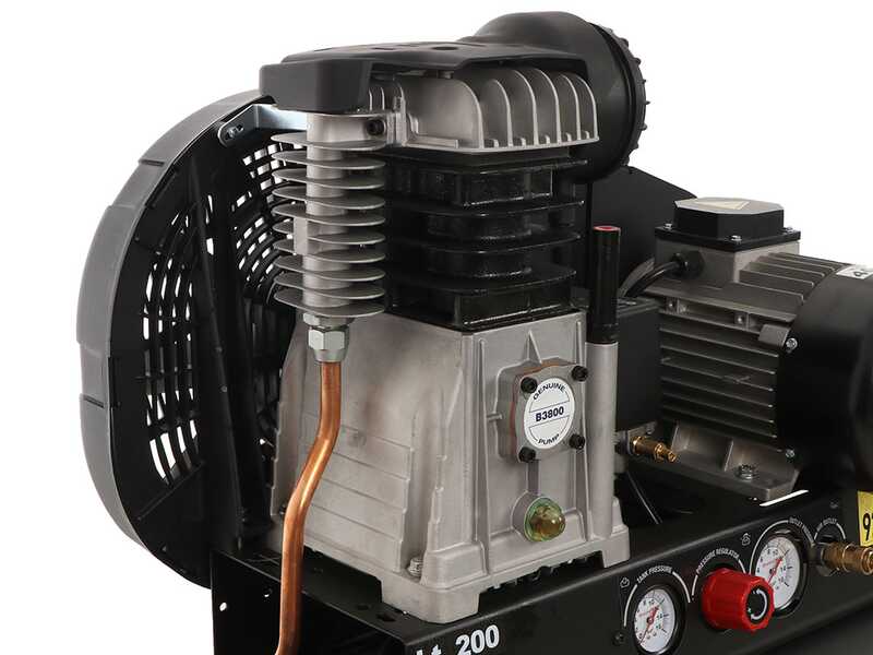 Nuair B3800B/4CT/200 Tech-Pro - Compresor de aire el&eacute;ctrico monof&aacute;sico de correa - Motor 4 HP - 200 L