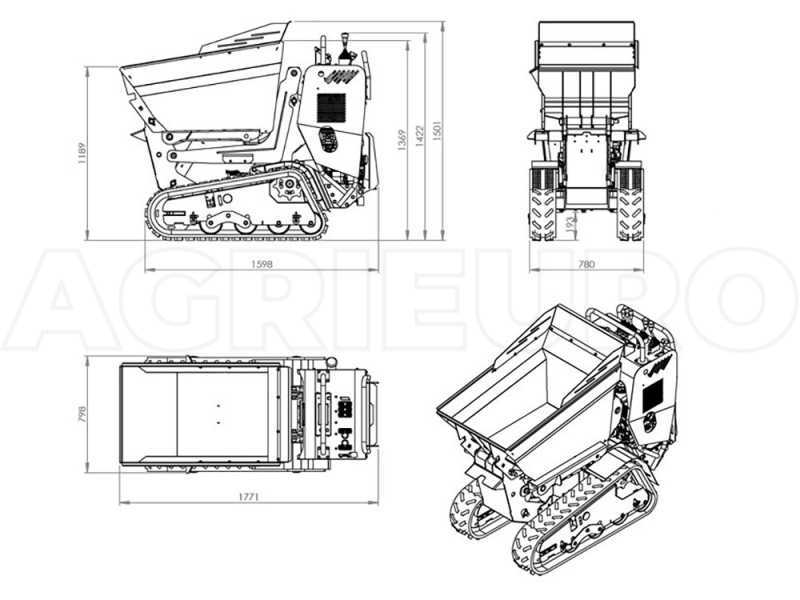 Carretilla de orugas AgriEuro Top-Line RAPTOR 6800 YEDH - Yanmar L100E