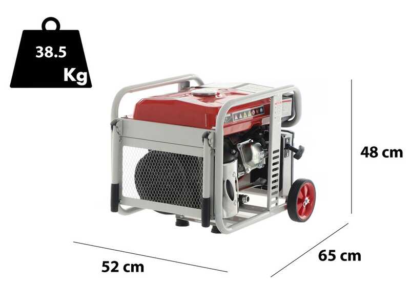 GeoTech-Pro iGGP5000ES - Generador de corriente inverter con arranque el&eacute;ctrico y ruedas 4 kW - Continua 3.5 kW Monof&aacute;sica