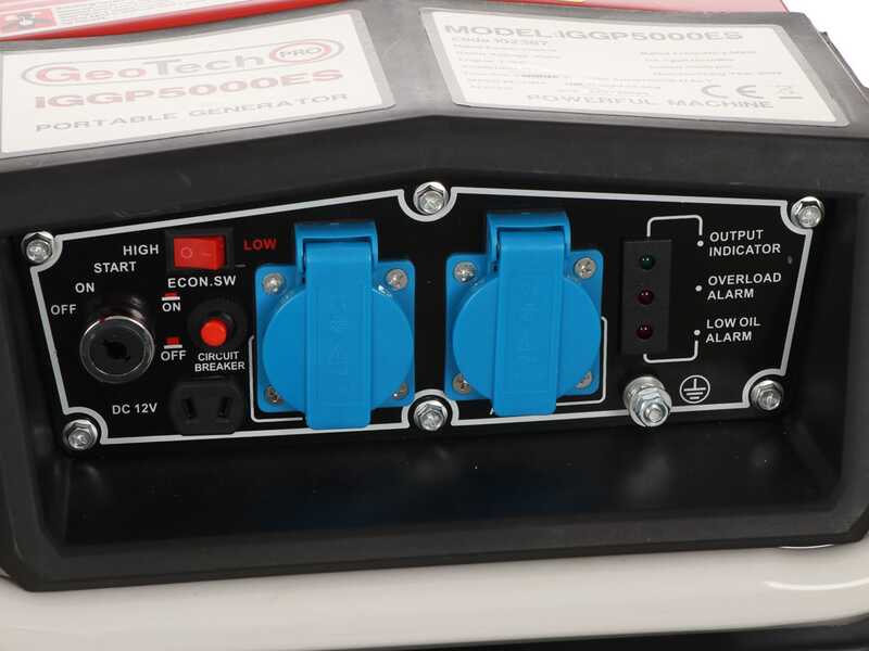 GeoTech-Pro iGGP5000ES - Generador de corriente inverter con arranque el&eacute;ctrico y ruedas 4 kW - Continua 3.5 kW Monof&aacute;sica