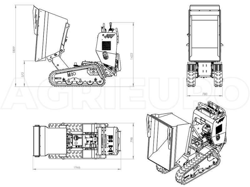 Carretilla de orugas AgriEuro Top-Line RAPTOR 7800 YED 4.0 - Yanmar L100E - Con pala + hormigonera