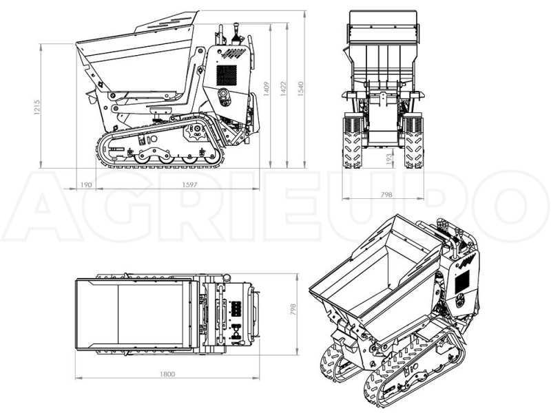 Carretilla de orugas AgriEuro Top-Line RAPTOR 7800 YEDH 4.0 - Yanmar L100E - Con pala + hormigonera