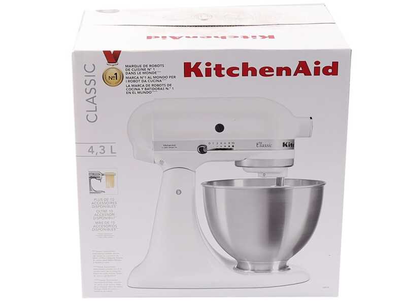 KitchenAid Classic 5K45SS-EWH Blanca - Amasadora Planetaria
