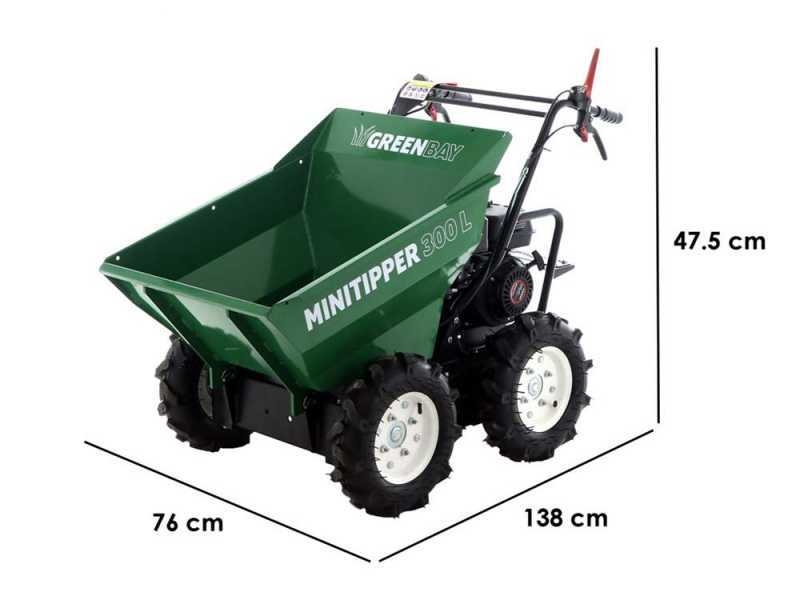 Carretilla de ruedas de gasolina  GreenBay MiniTipper 300 l - Motor Loncin G200F
