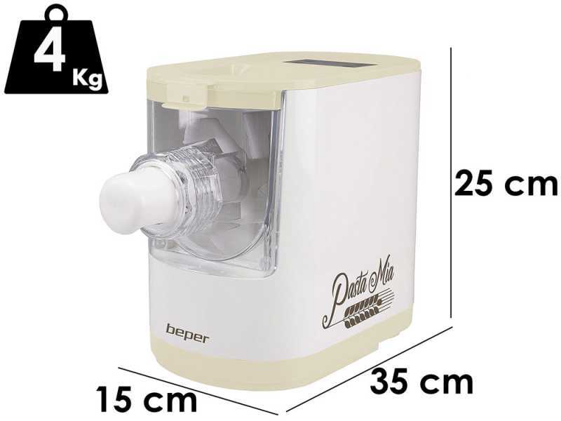 Beper Pasta Mia - M&aacute;quina de hacer pasta el&eacute;ctrica 2 en 1 - Amasa y extrude