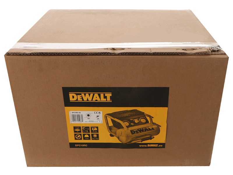DeWalt DPC10RC-QS - Compresor de aire el&eacute;ctrico port&aacute;til monof&aacute;sico, sin aceite - Motor 2 HP - 10 L