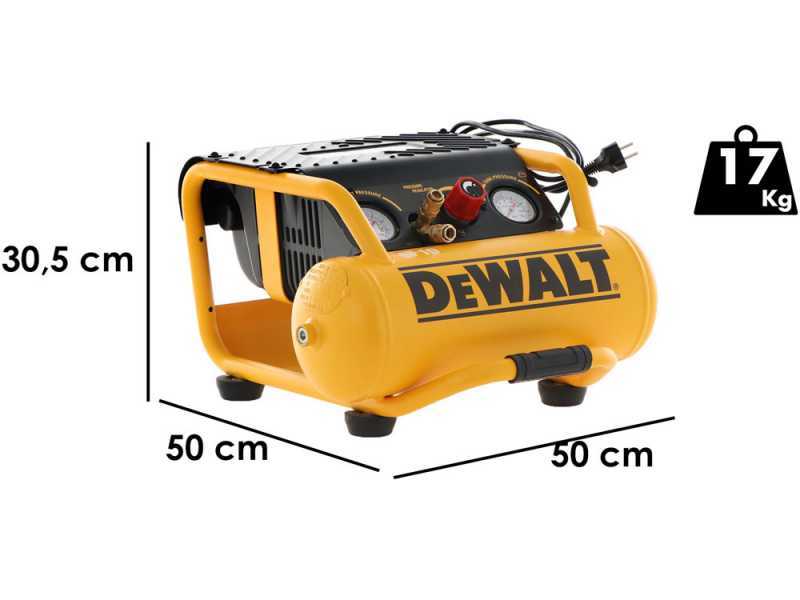 DeWalt DPC10RC-QS - Compresor de aire el&eacute;ctrico port&aacute;til monof&aacute;sico, sin aceite - Motor 2 HP - 10 L