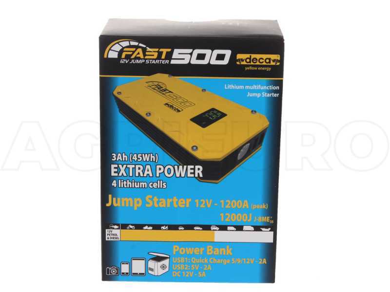 Arrancador port&aacute;til multifunci&oacute;n Power Bank Deca Fast 500