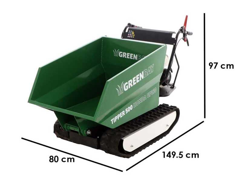 Carretilla de orugas dumper GreenBay Tipper 500 - Motor Honda GP160