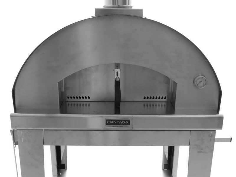 Fontana Mangiafuoco INOX - Horno de le&ntilde;a de exterior con carro