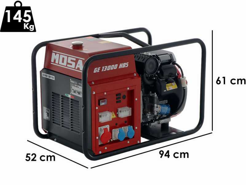 MOSA GE 13000 HBS - Generador de corriente a gasolina 10.4 kW - Continua 9 kW Trif&aacute;sica