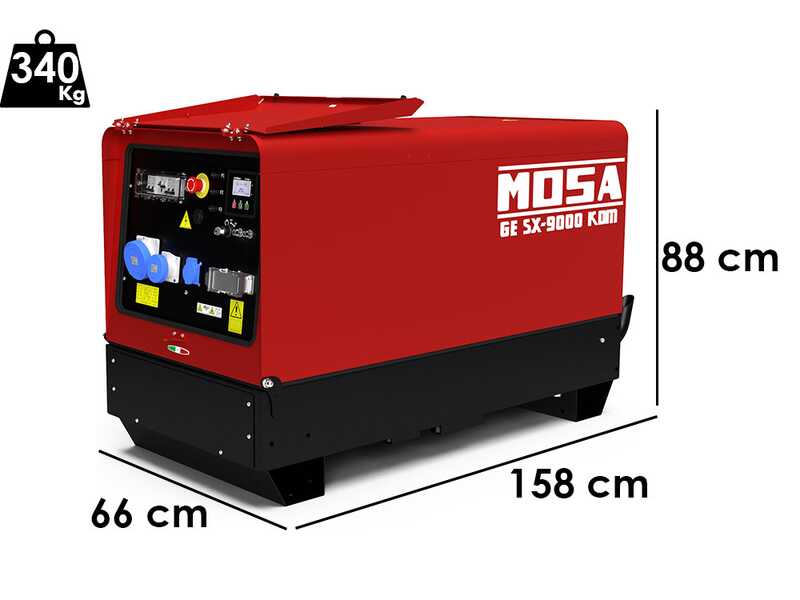 MOSA GE SX-9000 KDM - Generador de corriente di&eacute;sel silencioso 8.3 kW - Continua 7.5 kW Monof&aacute;sica