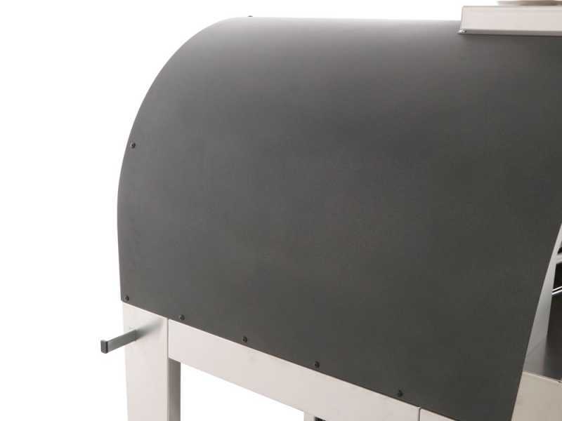 Fontana Margherita Antracite - Horno de le&ntilde;a de exterior con carro