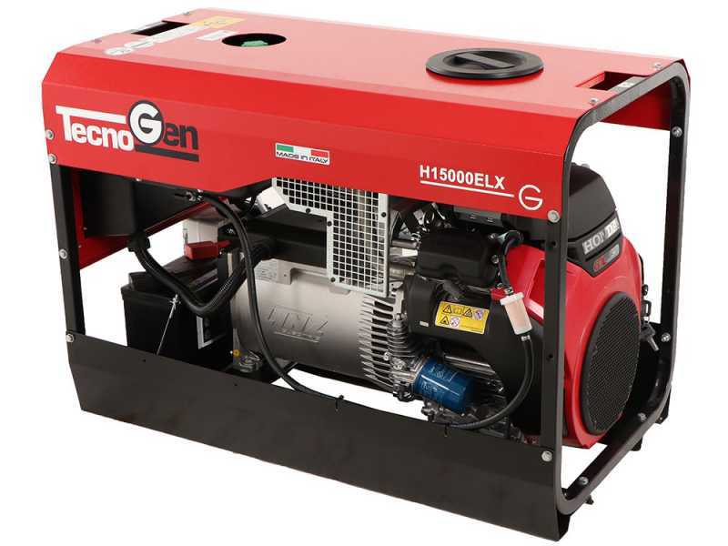 TecnoGen H15000ELX - Generador de corriente a gasolina 10.4 kW - Continua 9.4 kW monof&aacute;sico