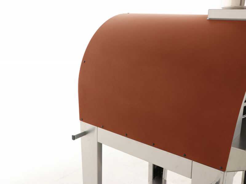 Fontana Margherita Rosso - Horno de le&ntilde;a de exterior con carro