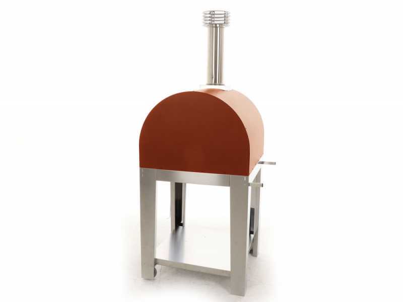 Fontana Margherita Rosso - Horno de le&ntilde;a de exterior con carro