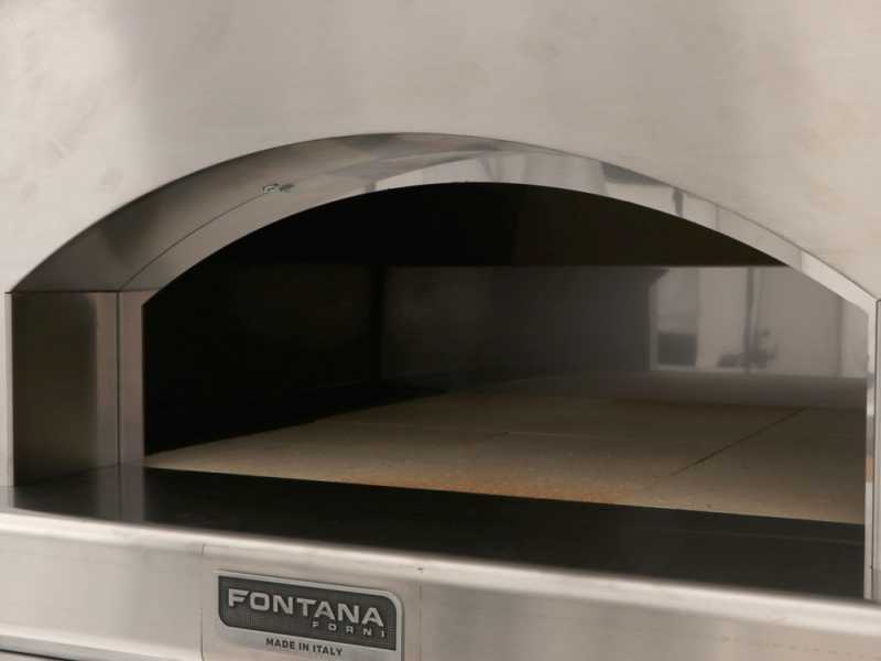 Fontana Margherita Rosso - Horno de le&ntilde;a de exterior con carro