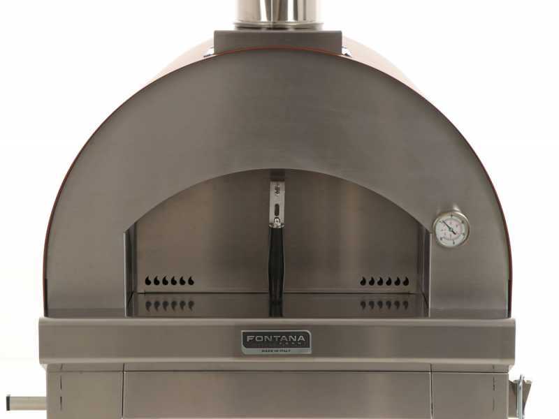 Fontana Margherita Rosso - Horno de le&ntilde;a de exterior con carro