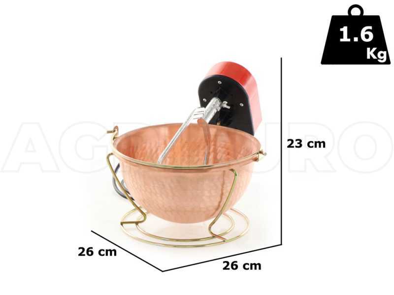 Caldero el&eacute;ctrico en cobre martillado para polenta NuovaFac Cuoca Automatica - base redonda 3 l - 5 W