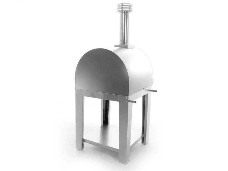 Fontana Margherita INOX - Horno de le&ntilde;a de exterior con carro