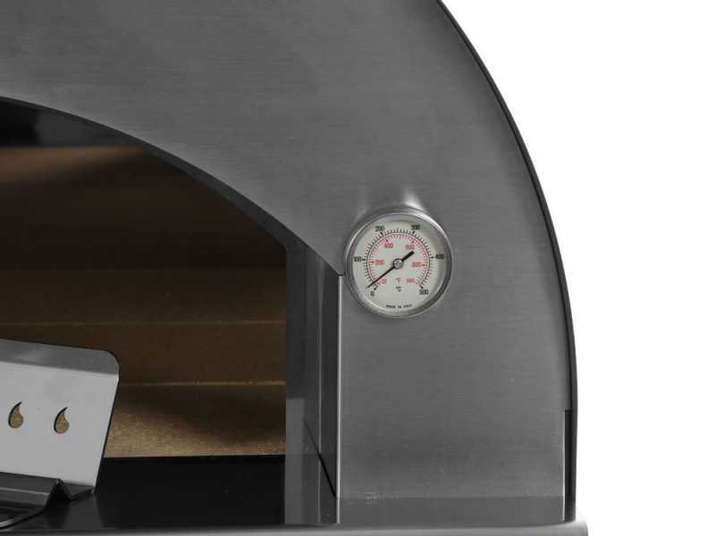 Fontana Margherita INOX - Horno de le&ntilde;a de exterior con carro