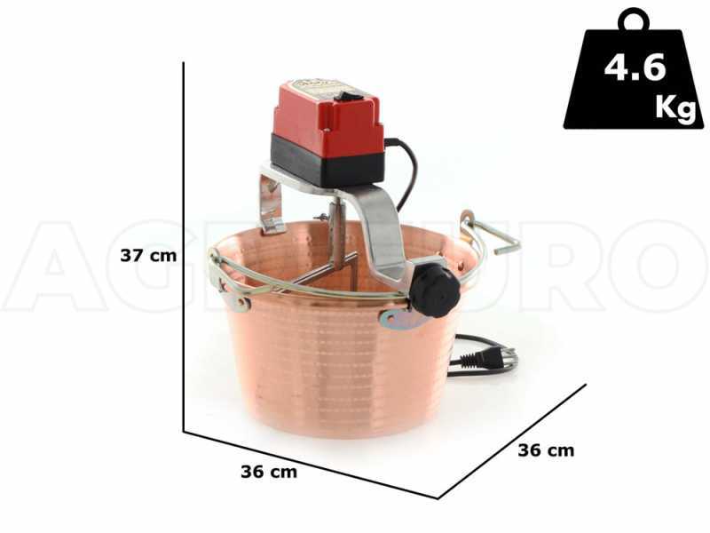 NuovaFac Cuoca Automatica - Caldero en cobre el&eacute;ctrico martillado para polenta base plana  9L - 24W