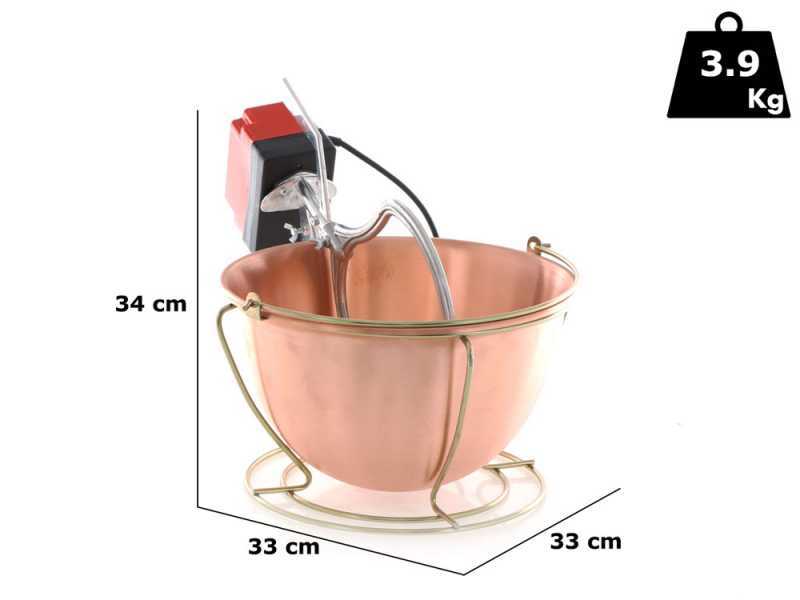 NuovaFac Cuoca Automatica - Caldero en cobre el&eacute;ctrico liso para polenta base redonda 9L - 24W