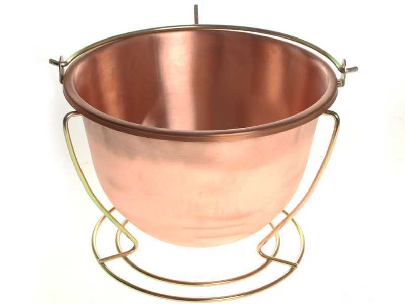 NuovaFac Cuoca Automatica - Caldero en cobre el&eacute;ctrico liso para polenta base redonda 9L - 24W
