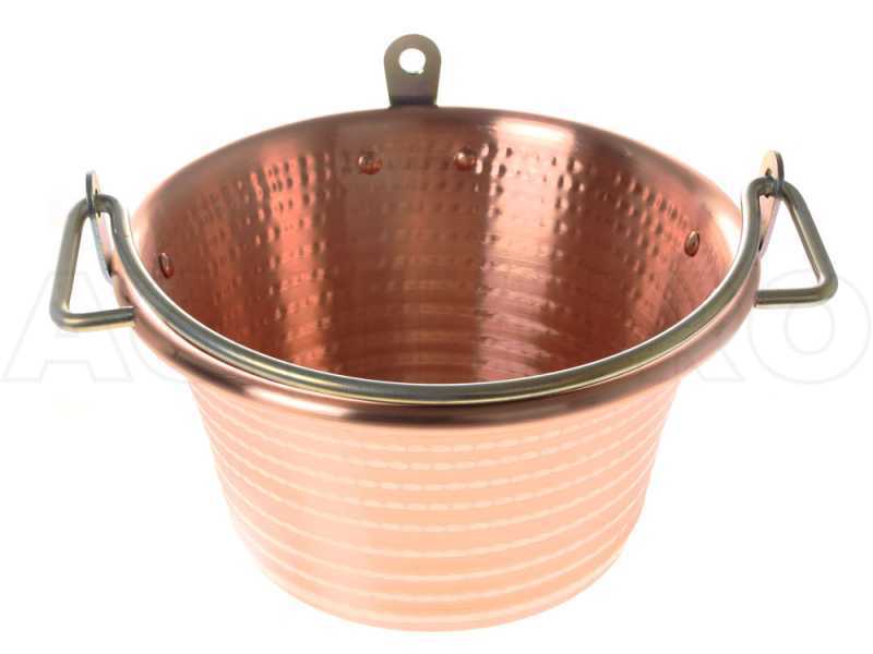NuovaFac Cuoca Automatica - Caldero de inducci&oacute;n en cobre el&eacute;ctrico martillado para polenta base plana 4L - 5 W