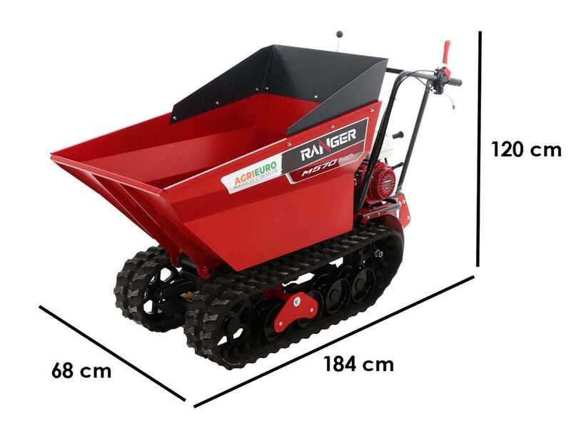 Carretilla con motor de orugas dumper Ranger  M570 HD-E - Motor Honda GX200 - Arranque el&eacute;ctrico