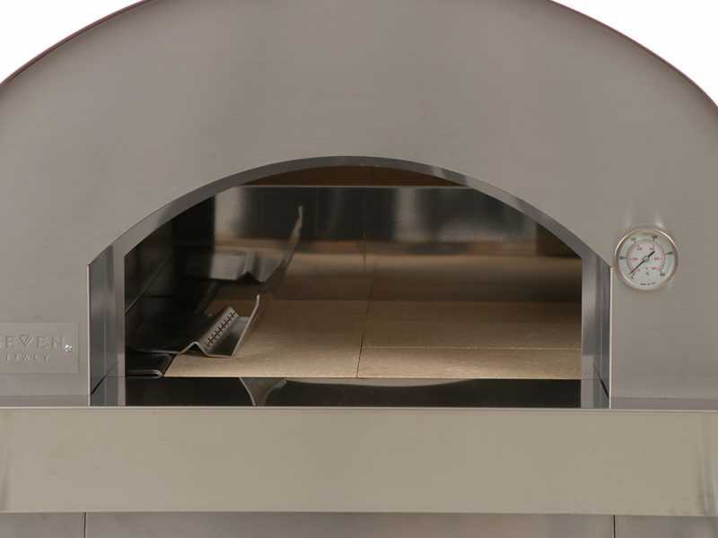 Seven Italy Persefone Rosso - Horno de le&ntilde;a de exterior con carro