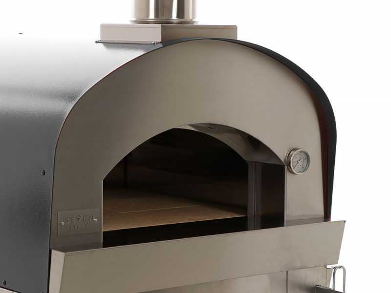 Seven Italy Persefone Antracite - Horno de le&ntilde;a de exterior con carro