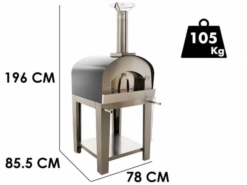 Seven Italy Persefone Antracite - Horno de le&ntilde;a de exterior con carro